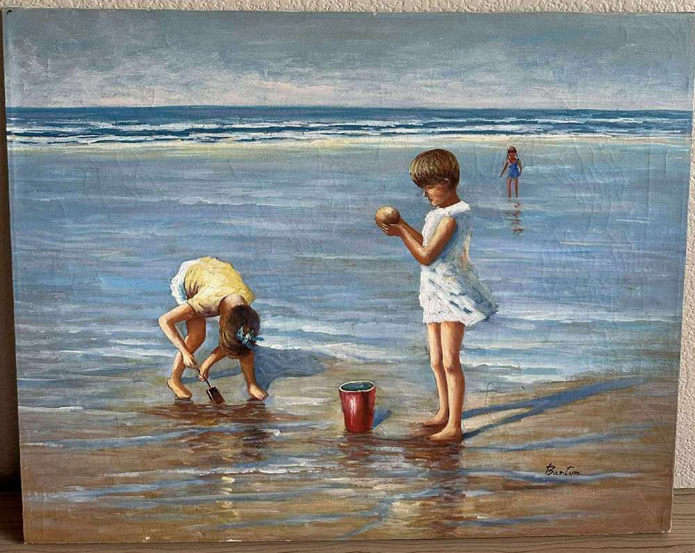 Children at the Shore (descriptive title)